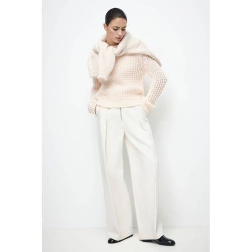 Mango sweater ecru gehaakt