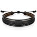 LGT JWLS LGT Jewels Heren armband Leer Zwart Verstelbaar Touw Multi armband