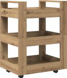 vidaXL Keuken Trolley Artisan Eiken 60 x 45 x 80 cm Bewerkt hout