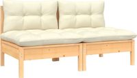 Maison Exclusive - Banc de jardin pour 2 personnes avec coussins, couleur crème, en bois de pin massif