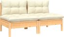 Maison Exclusive - Banc de jardin pour 2 personnes avec coussins, couleur crème, en bois de pin massif