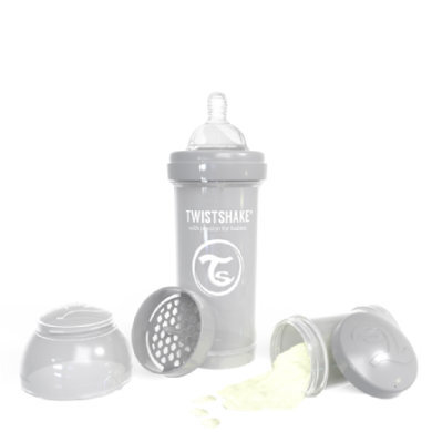 Twistshake Twist shake Drinkfles anti-koliek 260 ml pastel grijs - Grijs - Gr.260ml-350ml grijs