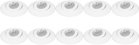 BES LED Spot Armatuur 10 Pack - Pragmi Nivas Pro - GU10 Fitting - Inbouw Rond - Mat Wit - Aluminium - Trimless - Kantelbaar - Ã˜150mm