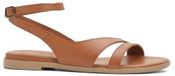 Permani Sandales légères pour femmes en cuir naturel, chaussures d'été, marron, Ofenia, taille 38