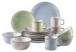 Mäser 931447 Maila, kleurrijke servies set voor 4 personen in moderne vintage-look, 16-delige combiservies in retro design, steengoed