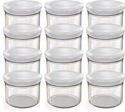 Oputec 12x 230ml inmaakpotten / voorraadpotten TO Ø 82 mm – glazen jampotten – metalen schroefdeksel wit – conservenpotten