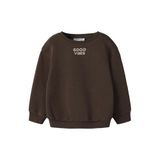 NAME IT MINI sweater met tekst - bruin