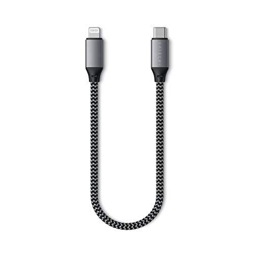 Satechi USB-C tot Lightning Oplaadkabel [MFi Gecertificeerd] – 10 Inches / 25 cm – Compatibel met iPhone 12 Pro Max/12 Mini/12, 11 Pro Max/11 Pro/11