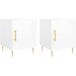 Icecat Tables de chevet 2 pcs Armoire de chevet Table de nuit Blanc brillant 40x40x50 cm