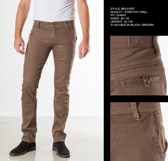 Newstar New Star heren chino broek bruin - maat 30/34