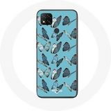 Maniacase Etui voor Xiaomi Redmi 9C Vlinders Blauwe achtergrond