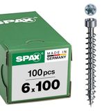 SPAX Houtconstructie Cilinderkop 6 x 100 mm 100 stuks Voldraad T-STAR plus T30 WIROX