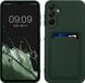 kwmobile Samsung Galaxy A15 5G hoesje met pasjeshouder - TPU case - Vert foncé