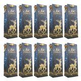 Idena 10 geschenkzakjes "Vrolijk kerstfeest" van papier zwart goud 12 x 36 x 9 cm