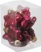 Othmar Decorations Bv 12x Sterretjes kersthangers/kerstballen rood/donkerrood van glas - 4 cm - mat/glans - Kerstboomversiering