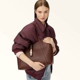 Furla leren shopper Goccia L donkerbruin