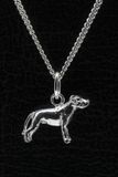 MOOYE ® - Collectie Zilveren Amerikaanse bulldog ongecoupeerd met staart ketting hanger - klein