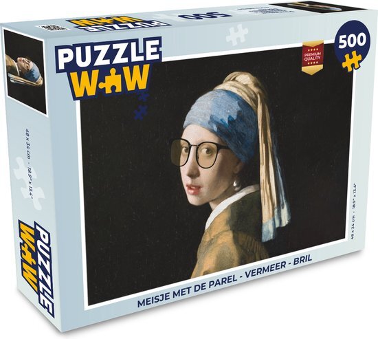 MuchoWow Puzzel Meisje met de parel - Vermeer - Bril - Legpuzzel - Puzzel 500 stukjes