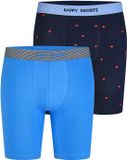 Happy Shorts Langer Boxer Jersey Mannen Harten Effen 95% Katoen, 5% Spandex XXL