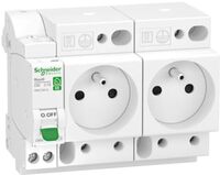 Schneider Electric Resi9 XE - Disj+2 stopcontacten - 1P+N - 16A - C-curve - Insteekbaar - R9ECS616