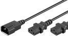 Microconnect PE061312 elektriciteitssnoer Zwart 1,2 m C14 stekker 2 x C13 stekker