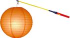 Merkloos Lampionstokje 50 cm - met lampion - oranje - D25 cm - Sint Maarten