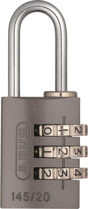 Abus hangslot code 145/20 titanium - Chroom - 5 cm