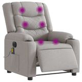vidaXL Fauteuil de massage Électrique Réglable Tissu Nuage Gris