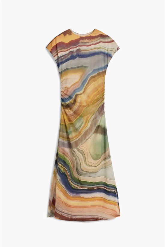 Desigual Damesjurk L Veelkleurig Polyester Korte mouw Ronde hals