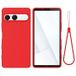 Sony Coque en silicone liquide avec dragonne - Rouge