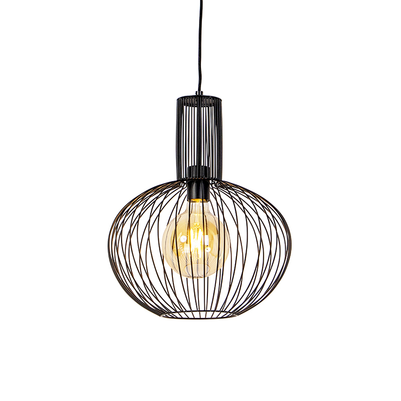 QAZQA Design hanglamp zwart - Wire Bake