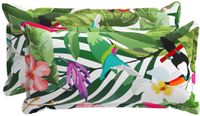 vidaXL Kussensloop - 2 st - HOUTEN - Meerkleurig - 40 x 80 cm - Polyester