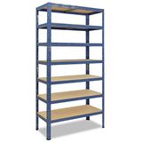 Shelfplaza HOME metalen stellingkast - 200x60x30 cm - blauw - 7 planken