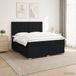 vidaXL Boxspringbed met matras, zwart, 140 x 190 cm, gestoffeerd