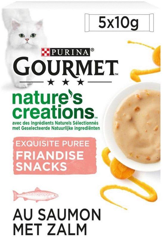 Gourmet Nature's Creations Puree Zalm Wortel 5x10 gram