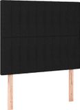 vidaXL Hoofdbord Zwart Stof 90x5x118/128 cm