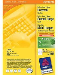 Avery 3481 Printeretiketten - Wit - Papier - Laser