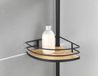 Dolcedo Télescopique Étagère d'angle en acier inoxydable Bambou Métal Noir 31 x 65-275 x 23 cm