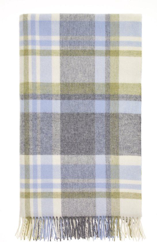 Bronte by Moon Plaid Portree Grijs Lichtblauw - Merino lamswol - 140x185 - Bronte by Moon Scotland