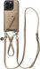 AVY Leren Hoesje geschikt voor Apple iPhone 14 Pro Max | Met Koord en Magnetische Kaarthouder | Compatibel met MagSafe | Leather Case met 30CM & 130CM Koord & Wallet | Leather Set | Beige