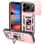 Rose Doré Coque Hybride iPhone 18 Pro à Anneau Rotatif avec Protection pour Appareil Photo