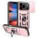 Rose Doré Coque Hybride iPhone 18 Pro à Anneau Rotatif avec Protection pour Appareil Photo