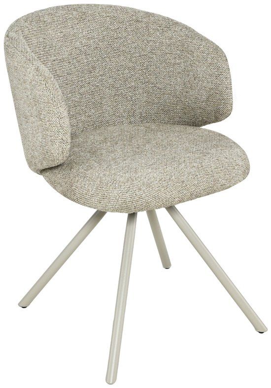 DÉJA Living Eetkamerstoel Sueca - Taupe Stof - Draaibaar - Set van 2