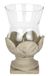 Flair Flower Windlicht met glas en keramiek, antieke look, outdoor kandelaar, kandelaar, terras, decoratieve vaas, tafeldecoratie, tuindecoratie, kerstlantaarn, decoratief object, pot, vaas