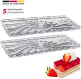 Westmark 2 Stol- en taartborden, breukbestendig, glaslook, kunststof, transparant
