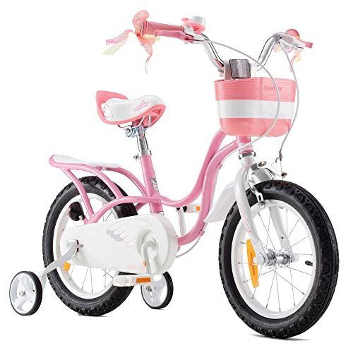 Royalbaby Meisjes Kinderfiets Little Swan Fiets Kinderfietsen 12 Inch Roze