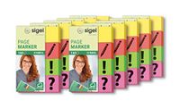 Sigel HN635 markeerstiften pijlen, 160 strips in het formaat 20 x 50 mm, geel/oranje/groen/roze symbolen in 4 kleuren 10 Stuk