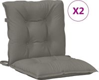 vidaXL Stoelkussens - Lage Rug - Set van 6 - Stof Donkergrijs