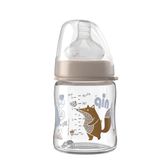 Nip butelka szklana z szerokim otworem, 120 ml, dla dziewczynki, smoczek silikonowy M