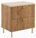3xE living Meuble de salle de bain Suspendu sous lavabo 60 cm, 2 tiroirs, Chêne Craft Or + Plateau Cachemire, Poignées dorées, 60 x 44,4 x 58,6 cm
